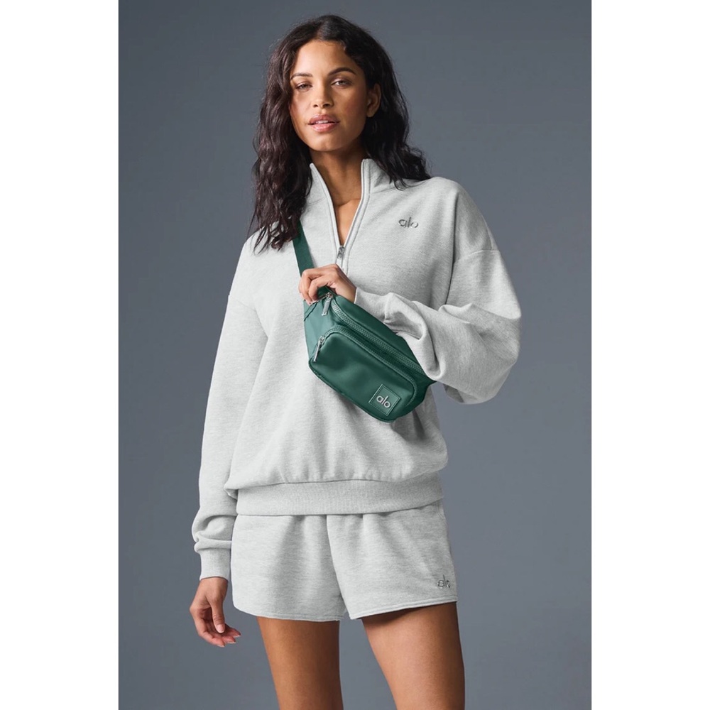 Alo Yoga Accolade 1/4 Zip Pullover Athletic Heather Grey S - Picture 4 of 13